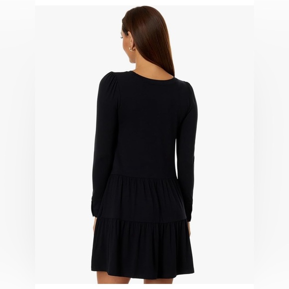 Lilly Pulitzer Black Onyx Arlette Cozy Knit Swiss Dot Mini Dress - Picture 2 of 6